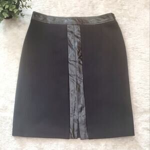 Laundry by Shelli Segal Black With Faux Leather Skirt, Size 6